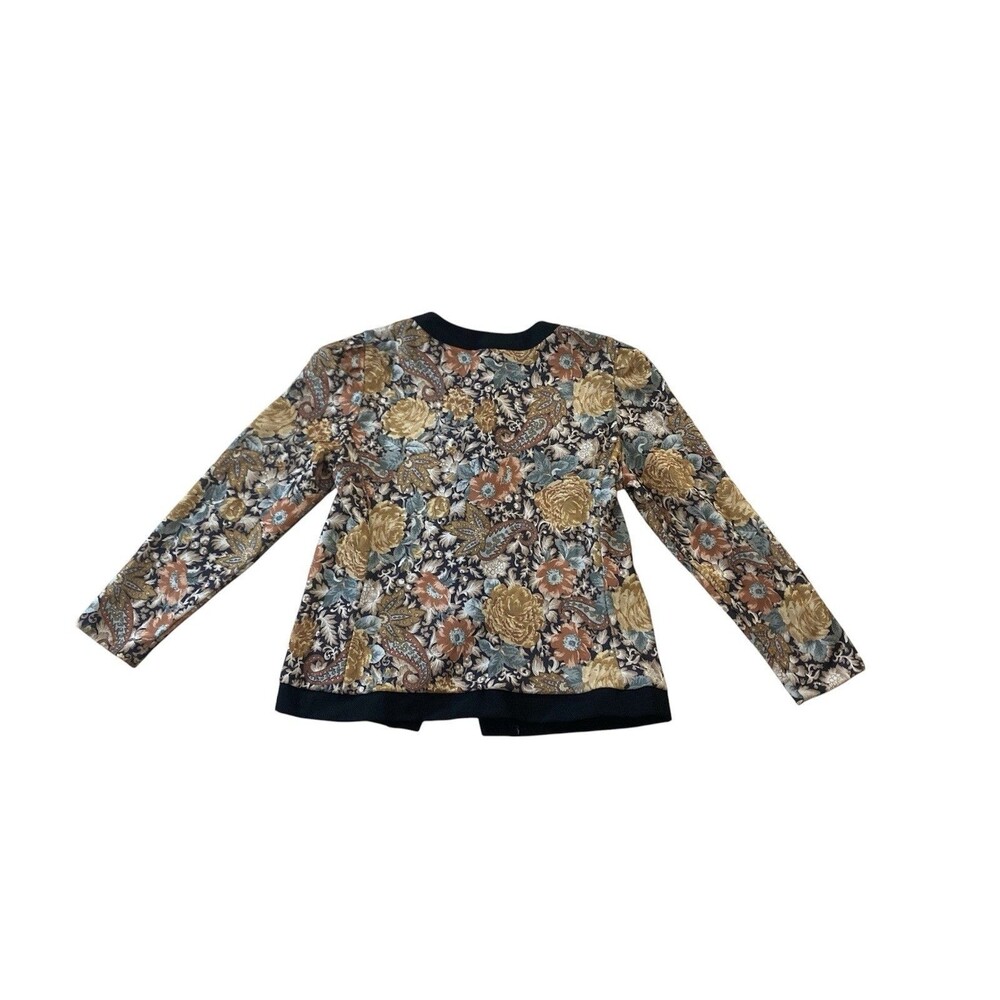 VTG 80s 90 Good Times women Jacket L Floral Paisley Button Up Blazer USA Grandma - Picture 3 of 9